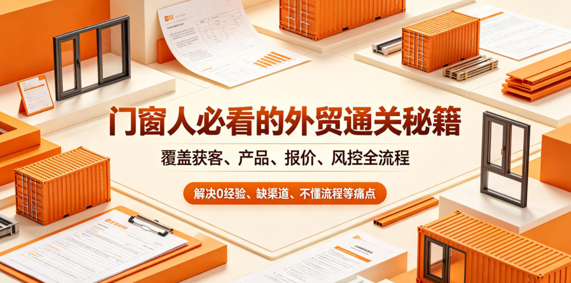 门窗人必看的外贸通关秘籍，块覆盖获客、产品、报价、风控全流程，解决0经验、缺渠道、不懂流程等痛点-蓝海云网创