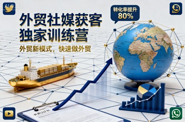 外贸社媒获客独家训练营，外贸新模式，快速做外贸(更新26年4月)-蓝海云网创