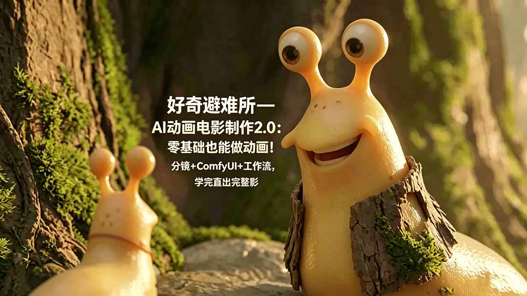 好奇避难所—AI动画电影制作2.0：零基础也能做动画！分镜+ComfyUI+工作流，学完直出完整影片-蓝海云网创