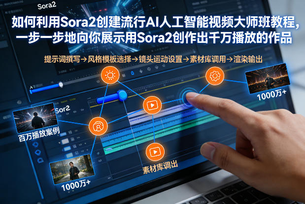 如何利用Sora2创建流行AI人工智能视频大师班，一步一步地向你展示用Sora2创作出千万播放的作品-蓝海云网创
