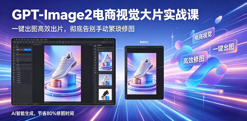 GPT-Image2电商视觉大片实战课，一键出图高效出片，彻底告别手动繁琐修图(更新)-蓝海云网创
