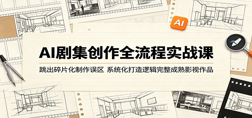 AI剧集创作全流程实战课：跳出碎片化制作误区，系统化打造逻辑完整成熟影视作品-蓝海云网创