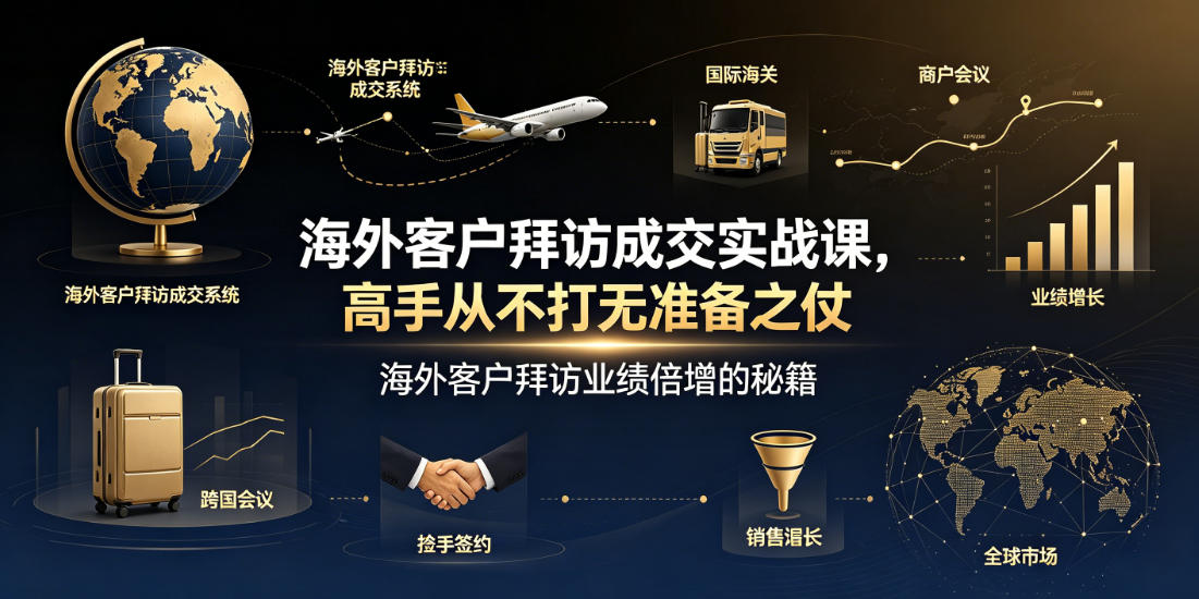 海外客户拜访成交实战课，高手从不打无准备之仗，海外客户拜访业绩倍增的秘籍-蓝海云网创