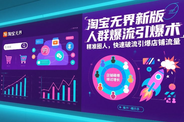 淘宝无界新版人群爆流引爆术，精准圈人，快速破流引爆店铺流量-蓝海云网创
