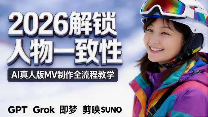2026独创解锁人物一致性：AI真人版MV制作，不讲空话，不拼概念，全流程实操-蓝海云网创