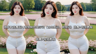 微胖女孩舞蹈AI视频制作提示词(含绘图词、视频词) 跳舞+视频教程-蓝海云网创