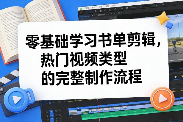 零基础学习书单剪辑，热门视频类型的完整制作流程(更新2026)-蓝海云网创