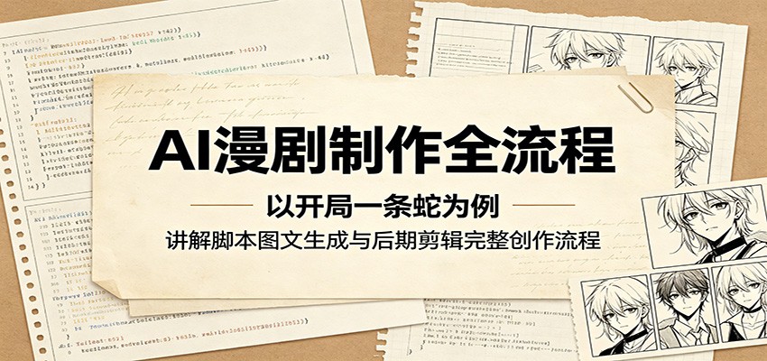 AI漫剧制作全流程：以开局一条蛇为例，讲解脚本图文生成与后期剪辑完整创作流程-蓝海云网创