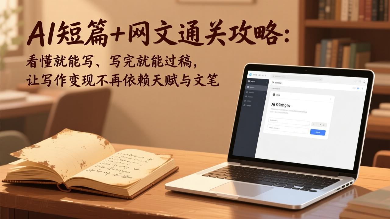 AI短篇+网文通关攻略：看懂就能写、写完就能过稿，让写作变现不再依赖天赋与文笔-蓝海云网创