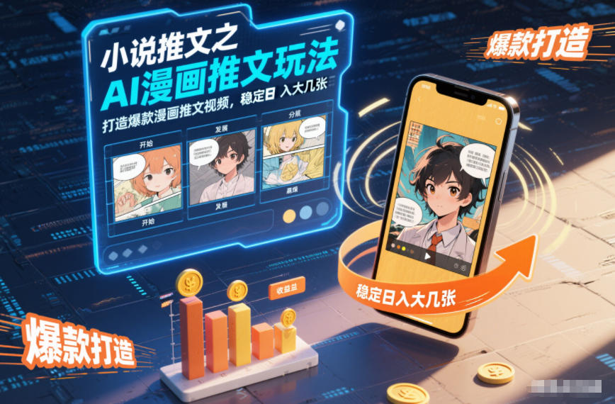 小说推文之AI漫画推文玩法，打造爆款漫画推文视频，稳定日入大几张-蓝海云网创