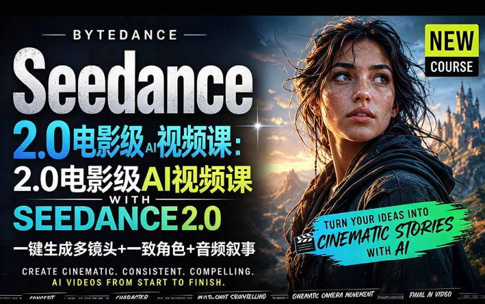 字节跳动的Seedance 2.0 AI电影视频生成制作教程，一键生成多镜头+一致角色+音频叙事-中英字幕-蓝海云网创