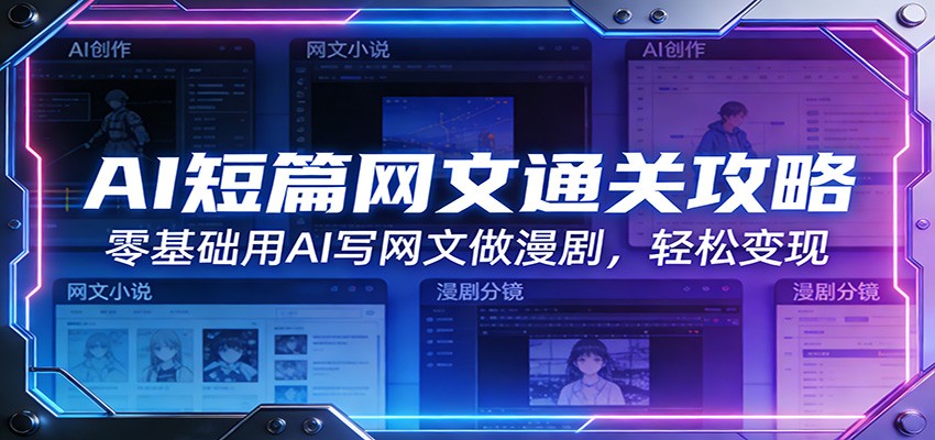AI短篇网文通关攻略:零基础用AI写网文做漫剧,轻松变现-蓝海云网创