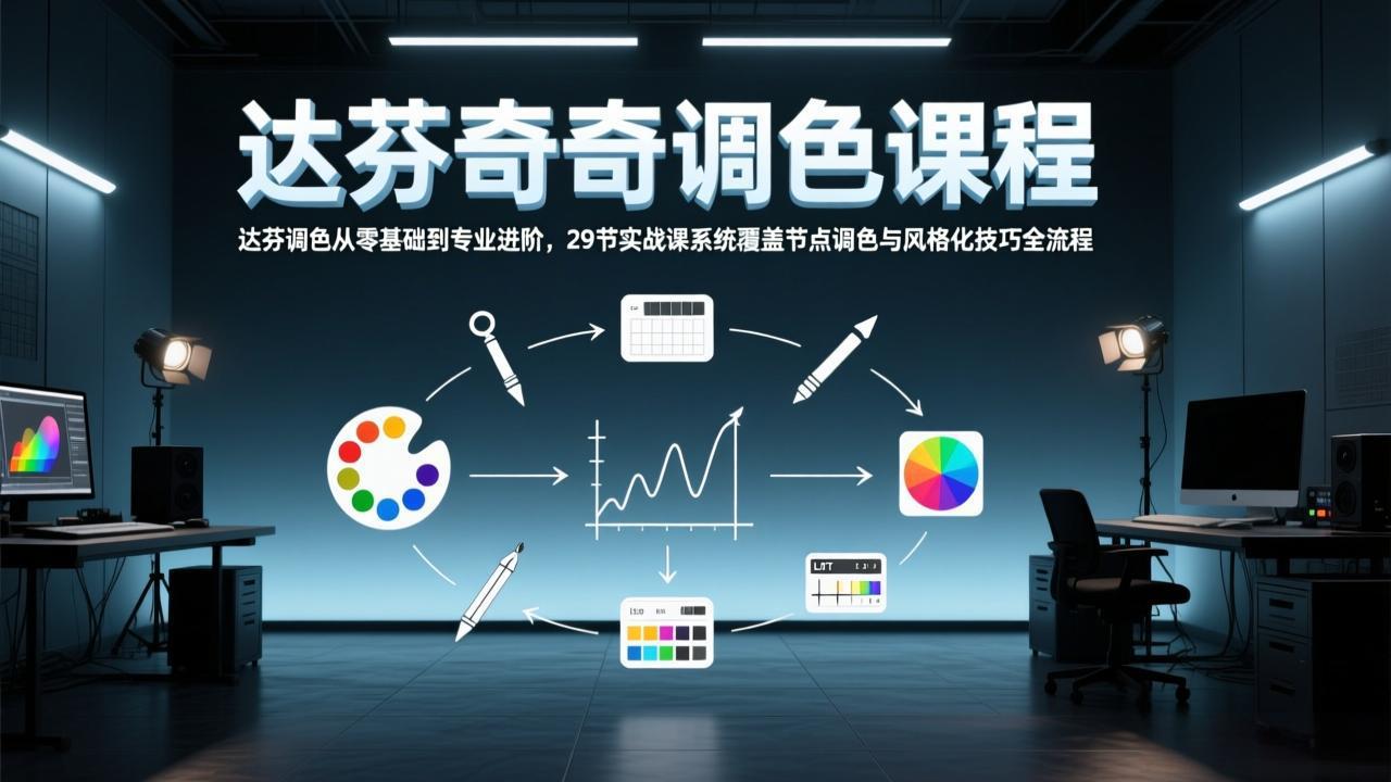 达芬奇调色从零基础到专业进阶，29节实战课系统覆盖节点调色与风格化技巧全流程-蓝海云网创