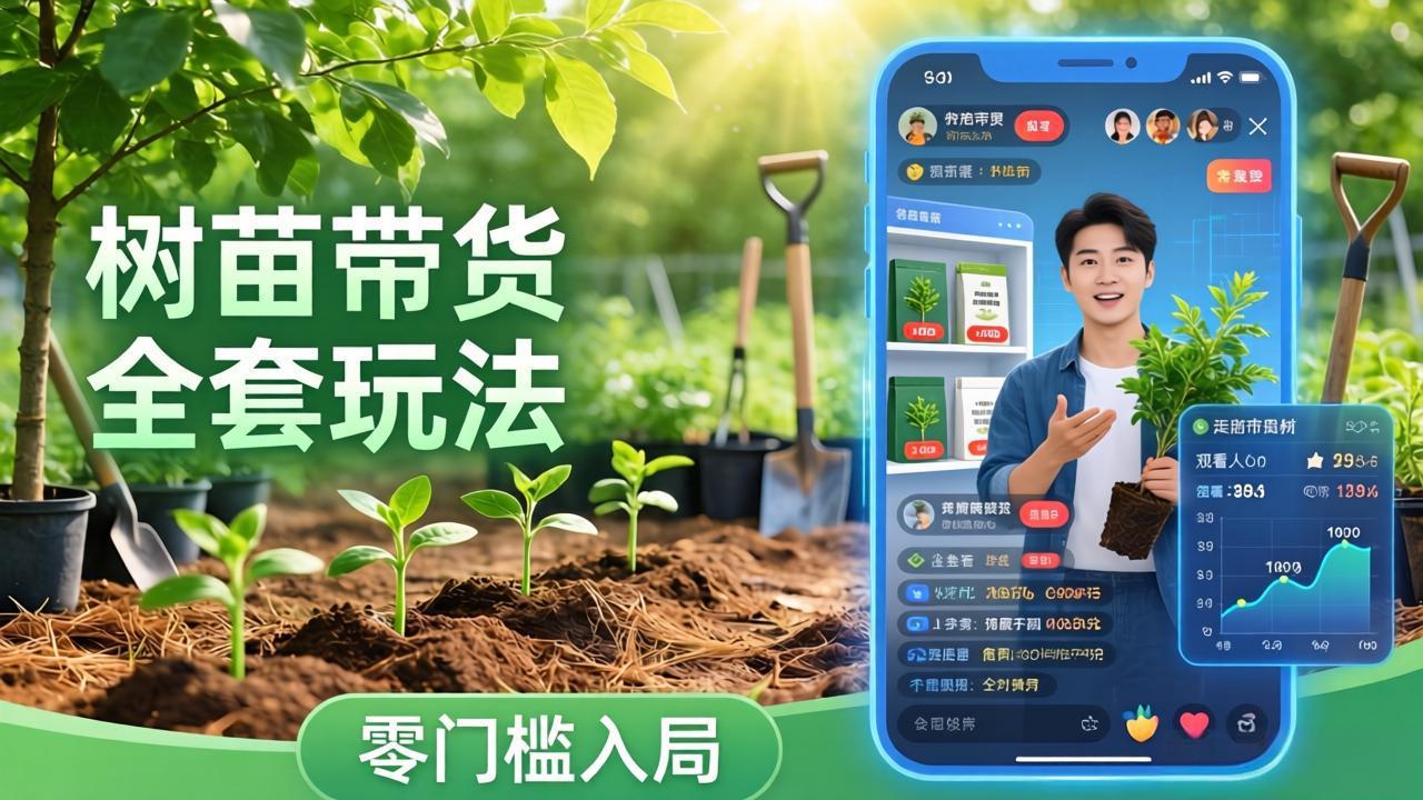 视频号AI树苗带货全套玩法：零门槛入局，掌握豆包、千问等AI工具制作树苗视频的全套流程-蓝海云网创