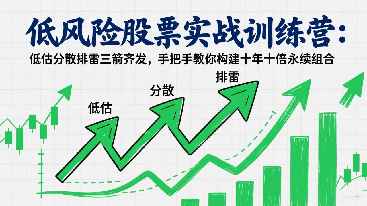 低风险股票实战训练营：低估分散排雷三箭齐发，手把手教你构建十年十倍永续组合-蓝海云网创