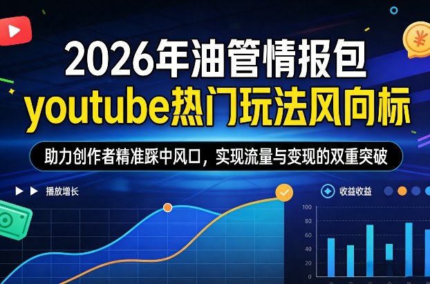 2026年油管情报包，youtube热门玩法风向标，助力创作者精准踩中风口，实现流量与变现的双重突破(更新0330)-蓝海云网创