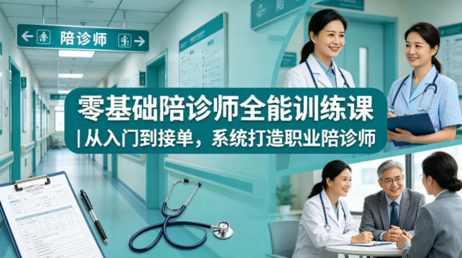 零基础陪诊师全能训练课｜从入门到接单，系统打造职业陪诊师-蓝海云网创