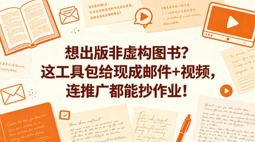 想出版非虚构图书？这工具包给现成邮件+视频，连推广都能抄作业！【原创双语字幕】-蓝海云网创