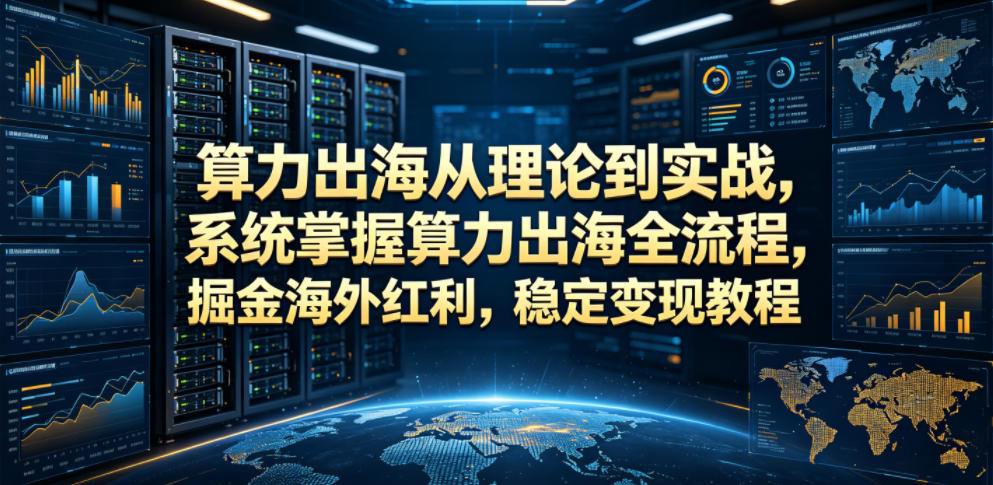 算力出海从理论到实战，系统掌握算力出海全流程，掘金海外红利，稳定变现教程-蓝海云网创