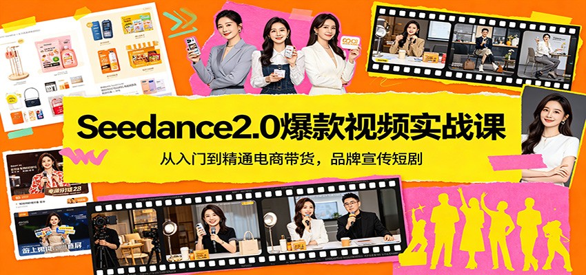 Seedance2.0爆款视频实战课：从入门到精通电商带货，品牌宣传短剧-蓝海云网创