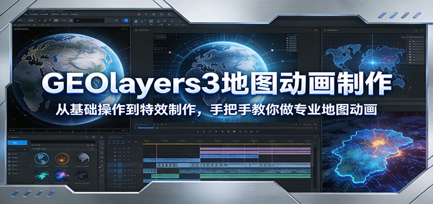 GEOlayers3地图动画制作：从基础操作到特效制作，手把手教你做专业地图动画-蓝海云网创