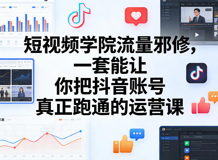 短视频学院流量邪修,一套能让你把抖音账号真正跑通的运营课-蓝海云网创