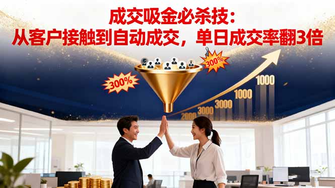 吸金成交营销必杀技：从客户接触到自动成交，单日成交率翻3倍-蓝海云网创
