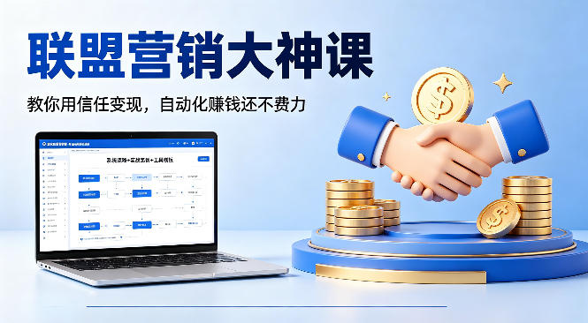 联盟营销大神课，教你用信任变现，自动化賺钱还不费力【原创双语字幕】-蓝海云网创