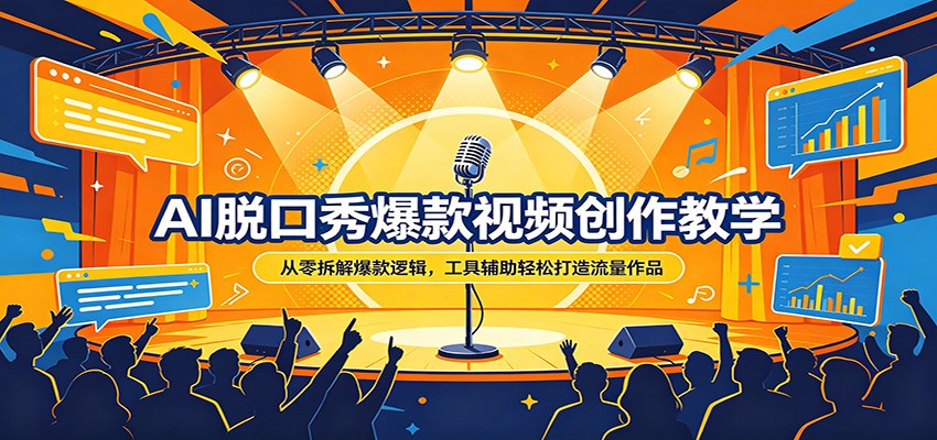 AI脱口秀爆款视频创作教学：从零拆解爆款逻辑，工具辅助轻松打造流量作品-蓝海云网创
