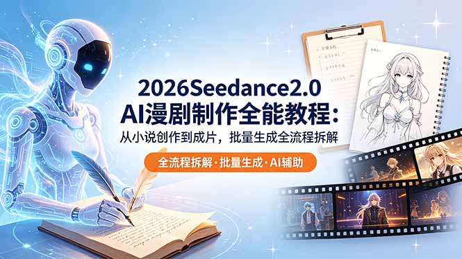 2026Seedance2.0 AI制作全能教程：从小说创作到成片，批量生成全流程拆解-蓝海云网创
