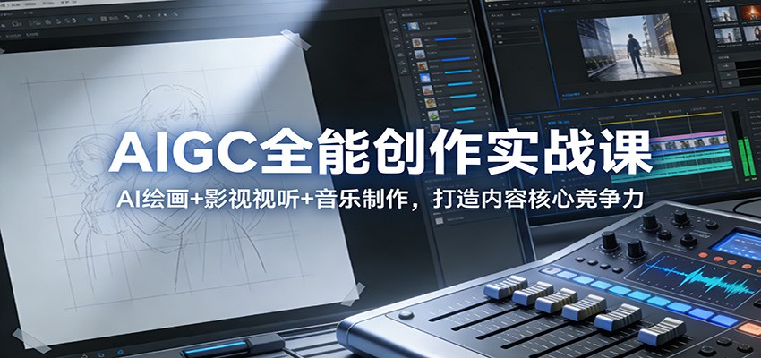 AIGC全能创作实战课：AI绘画+影视视听+音乐制作，打造内容核心竞争力-蓝海云网创