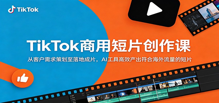 TikTok商用短片创作课：从客户需求策划至落地成片，AI工具高效产出符合海外流量的短片-蓝海云网创