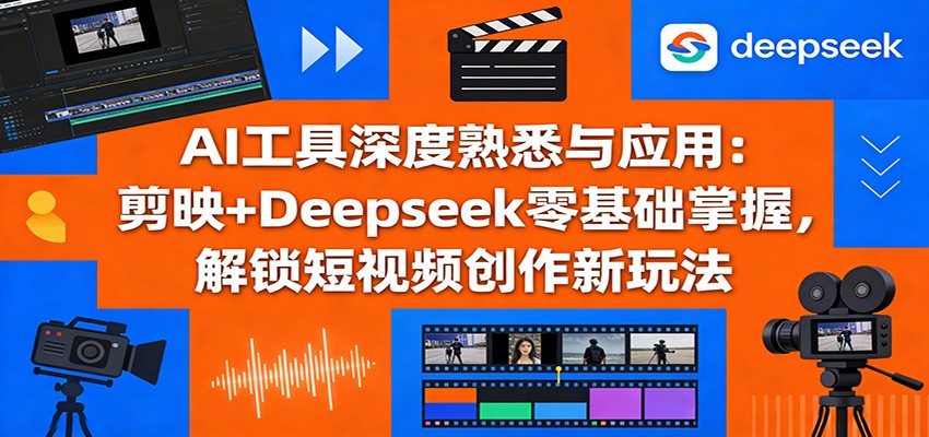 AI工具深度熟悉与应用：剪映+Deepseek零基础掌握，解锁短视频创作新玩法-蓝海云网创