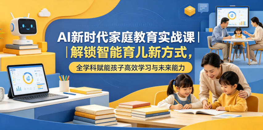AI新时代家庭教育实战课｜解锁智能育儿新方式，全学科赋能孩子高效学习与未来能力-蓝海云网创
