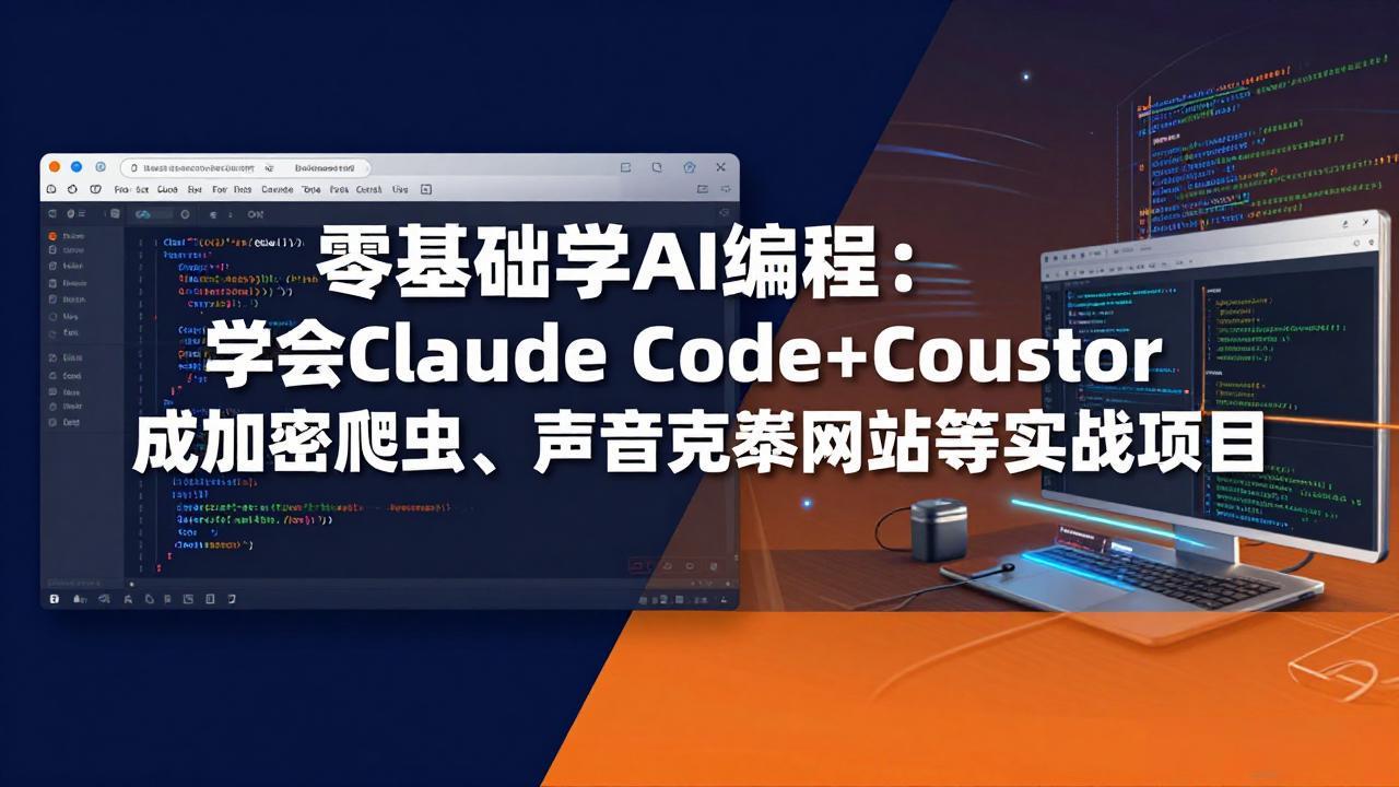 零基础学AI编程：学会Claude Code+Cursor完成加密爬虫、声音克隆网站等实战项目-蓝海云网创