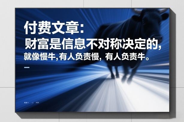 付费文章：财富是信息不对称决定的，就像慢牛，有人负责慢，有人负责牛-蓝海云网创