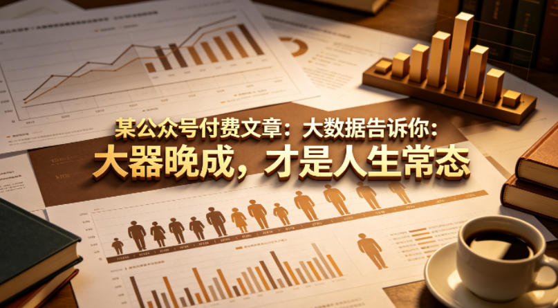 某公众号付费文章：大数据告诉你：大器晚成，才是人生常态-蓝海云网创