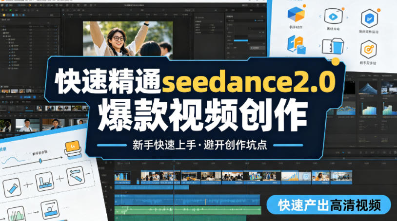 快速精通seedance2.0爆款视频创作，快速产出高清视频，避开大量创作坑点，新手也能快速上手-蓝海云网创