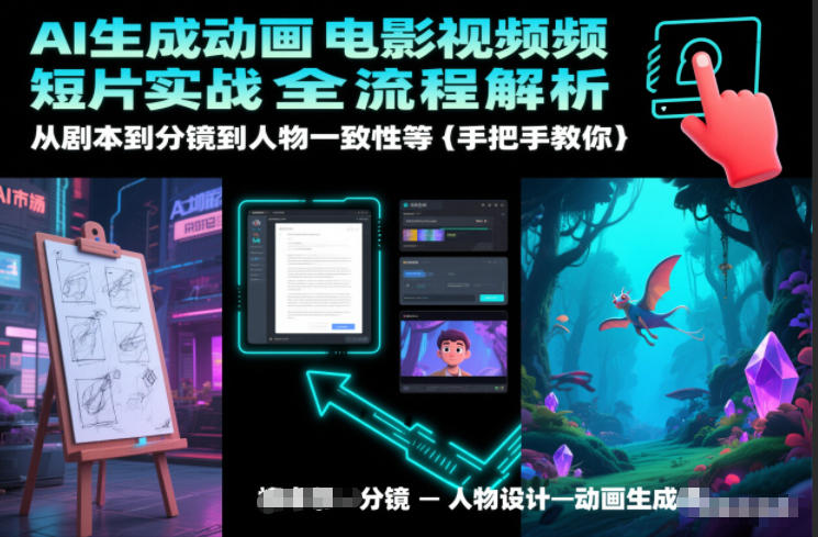 AI生成动画电影视频短片实战全流程解析，从剧本到分镜到人物一致性等手把手教你-蓝海云网创