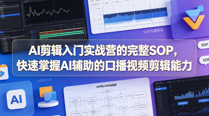AI剪辑入门实战营的完整SOP，快速掌握AI辅助的口播视频剪辑能力-蓝海云网创