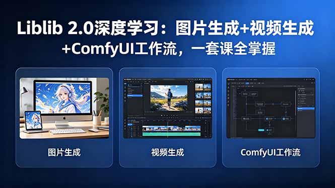Liblib 2.0深度学习：图片生成+视频生成+ComfyUI工作流，一套课全掌握-蓝海云网创