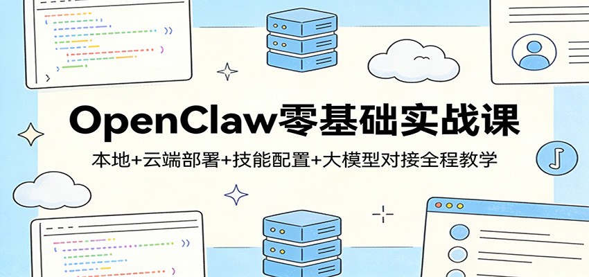 OpenClaw零基础实战课：本地+云端部署+技能配置+大模型对接全程教学-蓝海云网创