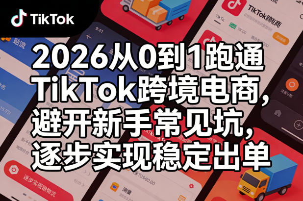 2026从0到1跑通TikTok跨境电商，避开新手常见坑，逐步实现稳定出单-蓝海云网创