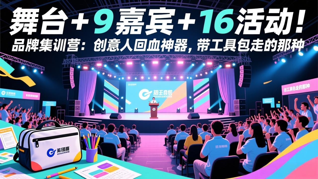 舞台 + 9 嘉宾 + 16 活动！品牌集训营：创意人回血神器，带工具包走的那种-蓝海云网创
