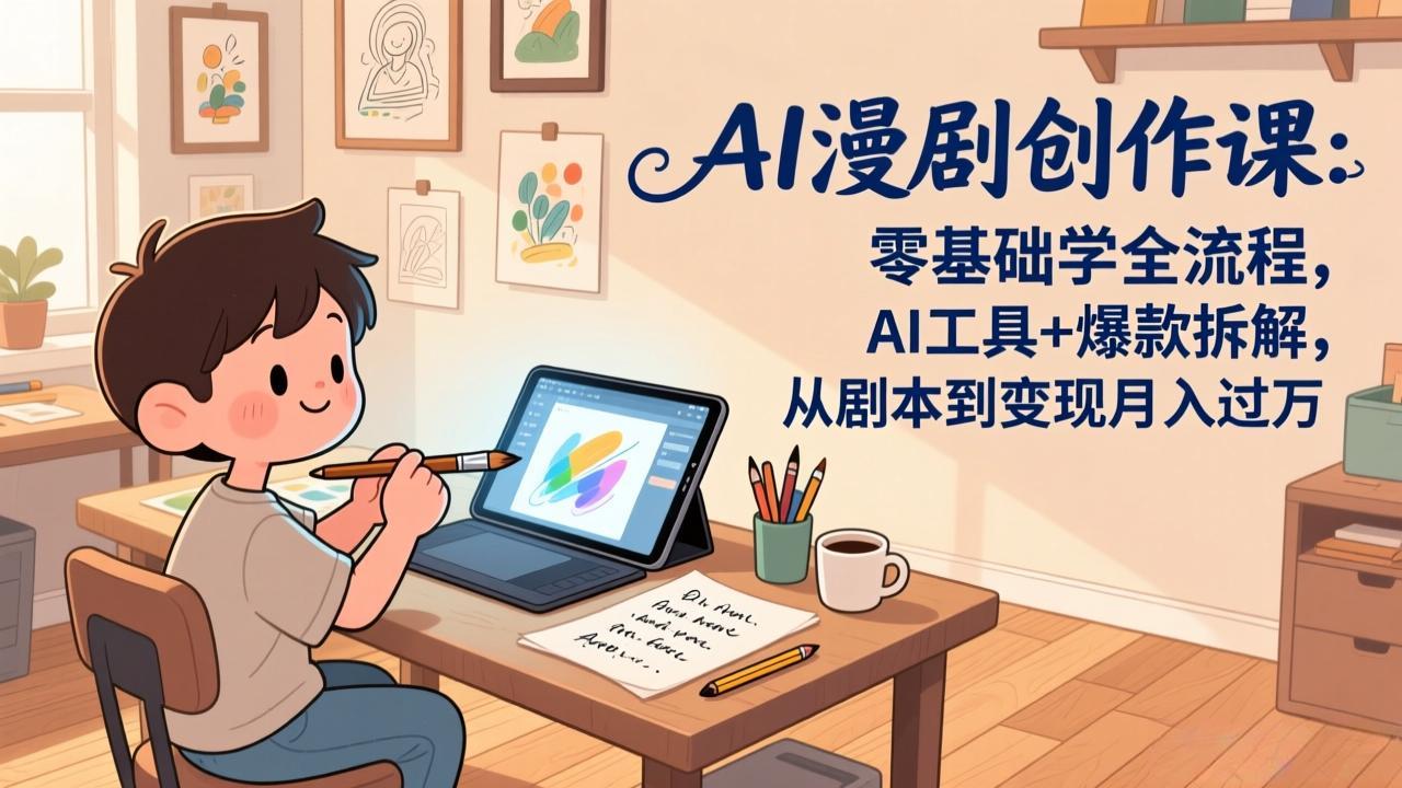 AI漫剧创作课：零基础学全流程，AI工具+爆款拆解，从剧本到变现月入过万-蓝海云网创