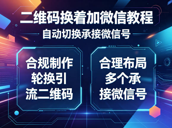 二维码换着加微信教程，自动切换承接微信号，合规制作轮换引流二维码，合理布局多个承接微信号-蓝海云网创