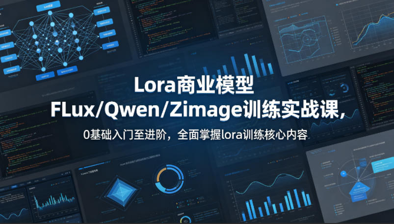 系统性学习Lora商业模型FLux／Qwen／Zimage训练实战课，0基础入门至进阶，全面掌握lora训练核心内容-蓝海云网创
