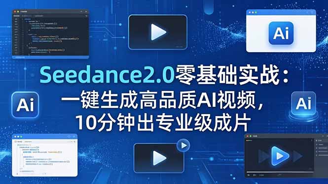 Seedance2.0零基础实战：一键生成高品质AI视频，10分钟出专业级成片-蓝海云网创