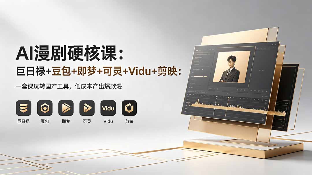 AI漫剧硬核课：巨日禄+豆包+即梦+可灵+Vidu+剪映：一套课玩转国产工具，低成本产出爆款漫剧-蓝海云网创