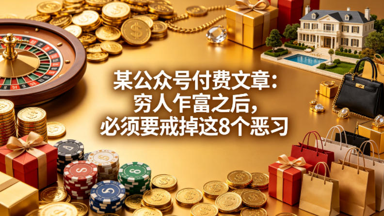某公众号付费文章：穷人乍富之后，必须要戒掉这8个恶习-蓝海云网创